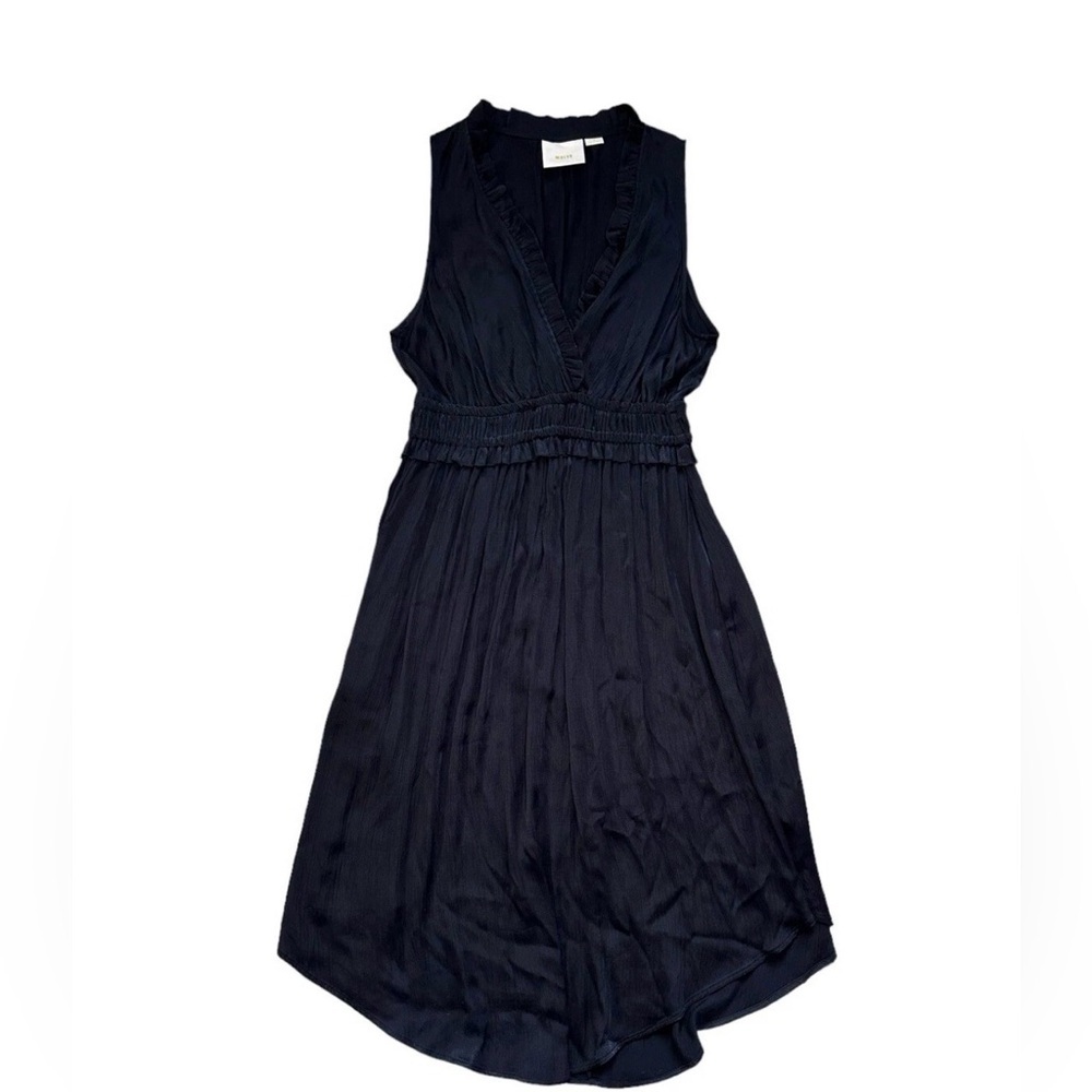 Anthropologie Maeve "La Habana" Black Ruffled V-Neck Dress Size Small​ - Picture 8 of 10